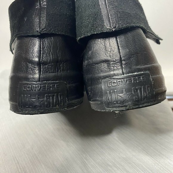 Converse Chuck Taylor All Star Shroud Black Leather Zip Sneakers Lace Up Women 8 - Picture 7 of 9
